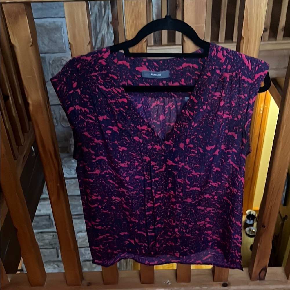 MARCS Pink and Navy Blouse